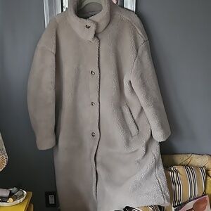 Teddy bear mid length coat